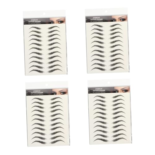 POPETPOP 防水眉毛ステッカー 4枚入り 6d人工眉毛転写シール 速乾タイプ メイクツール 眉毛が少ない方に お手入れ簡単