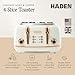 Haden Heritage 4 Slice Wide Slot Stainless Steel Toaster with Adjustable Browning Control & Non-Slip Feet, Ivory & Copper