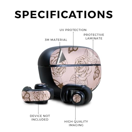 Image of Glossy Glitter Skin Compatible with Bose Ultra Open Earbuds - Butterfly Garden - Premium 3M Vinyl Protective Wrap Decal Cover - Easy to Apply | Crafted in The USA by MightySkins