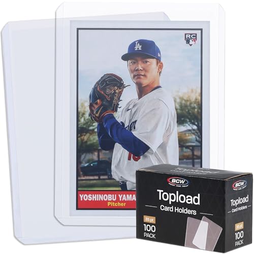 BCW 3x4 Standard Topload Card Holders | 100 Pack | Top Loaders for Cards | Rigid Card Protector | Fits Standard Size Cards Up to 20pt