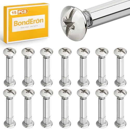BondEron Juego de 30 conectores M6 para muebles, tornillos de conexión, conectores para muebles, armarios, longitudes 32-42 mm