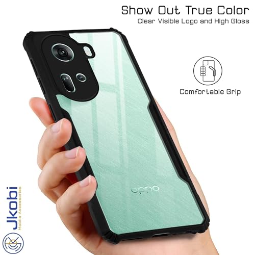 Image of Jkobi Back Cover Case for Oppo Reno11 5G (Shockproof with Polycarbonate Clear Panel | Professional Black)
