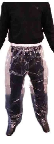 Pantaloni usa e getta in PVC trasparente