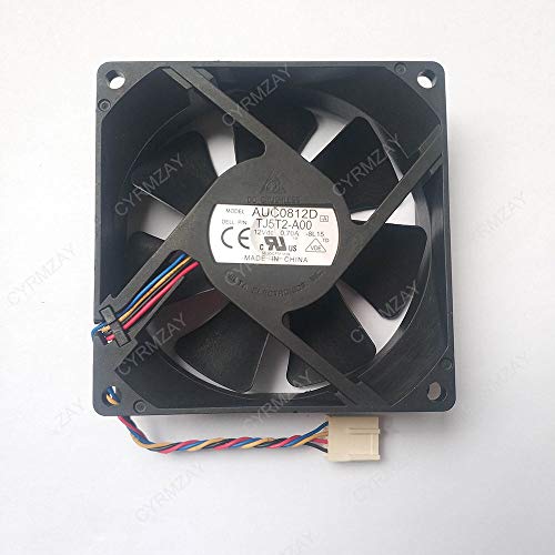 CYRMZAY Kompatibel für Delta AUC0812D 8cm 80mm 12V 0.7A 4-pin PWM für Dell P/N TJ5T2-A00 Server Lüfter Cover