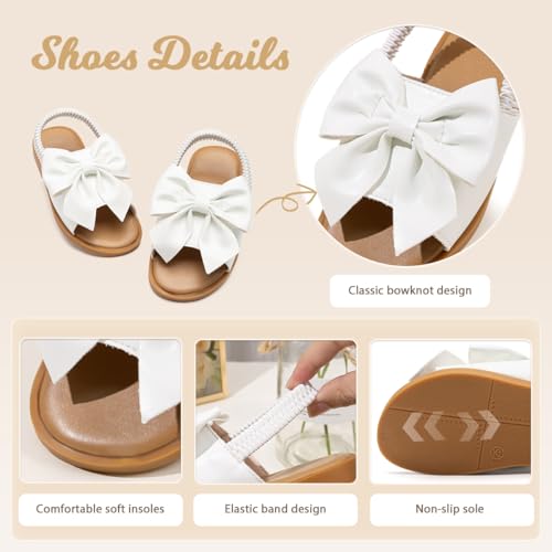 Image of Toddler Girls Sandals Little Girl Summer Flat Sandal Baby Open Toe Outdoor Beach Holiday Dress Shoes