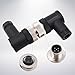 M12 Aviation Connector,4pcs 5-Pin Female Right Angle Socket Panel A Code Field Wireable IP67 Waterproof Industrial Circular Connector