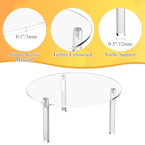 Aemygo 4 Pcs Drink Dispenser Stand, 7.9\" Acrylic Water Dispenser And Beverage Dispenser Stand, Clear Acrylic Stands, Pitcher Stand Base for Parties and Events, Cake Stand, Plant Stands