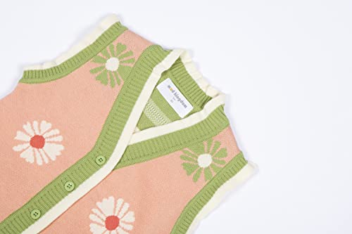 Mud Kingdom Infant Girls Cardigan Vest Sleeveless Pullover V-Neck Spring Autumn Flower Orange 12-18 Months #TOP2