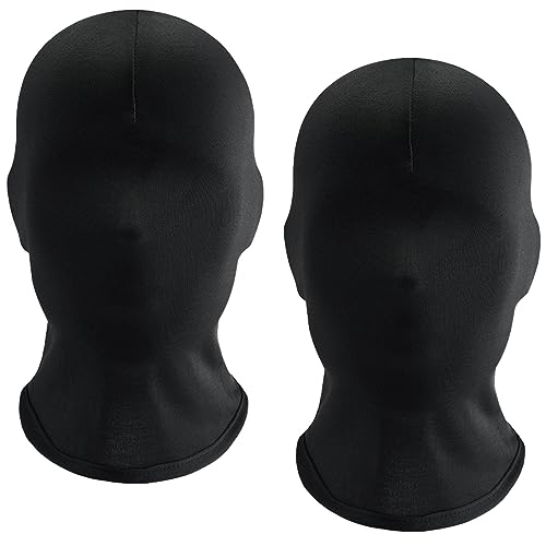 Zoonvii 2 Pezzi Maschera Integrale di Halloween,Maschera Senza Volto Unisex Halloween Maschera,Maschera Senza Volto Nera per Halloween,Carnevale,Festa in Costume, 41*27cm, Nero-2 Maschere