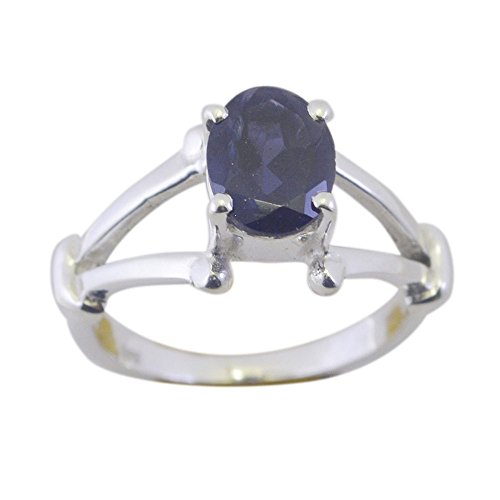 Bague en iolite véritable cadeau idéal en argent de taille H à Z