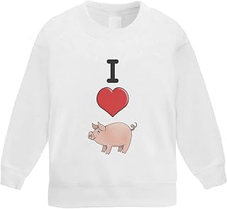 Azeeda 'I Love Pigs' Kid's Sweatshirt/Jumper (5-6 Years) (KW00093068)