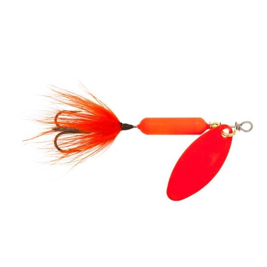 Yakima Bait Wordens Original Rooster Tail Spinner Lure with Painted Blade, Orange Fluorescent, 1/8-Ounce