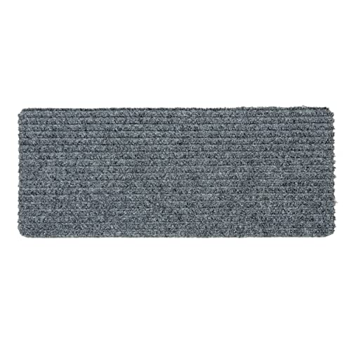 Astra Fußmatte innen Silber Schmutzfangmatte rutschfest – Türmatte 25x60 cm wasserabweisend – Rib Line strapazierfähiger Fußabtreter antistatisch