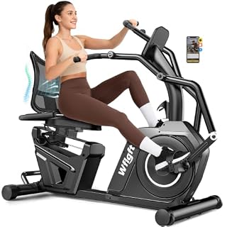 WFLGFT Recumbent Exercise Bikes for Home,Stationary Bike with Arm Exerciser,Smart Bluetooth App,450LBS Capacity,16 Level Magnetic Resistance,LCD Monitor,Home Rehab for Seniors Adults