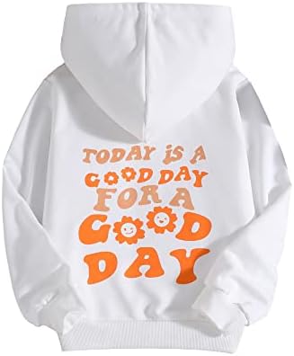 COZYEASE Girls’ Letter Graphic Print Cute Hoodies Long Sleeve Pullover Hoodie Sweatshirt