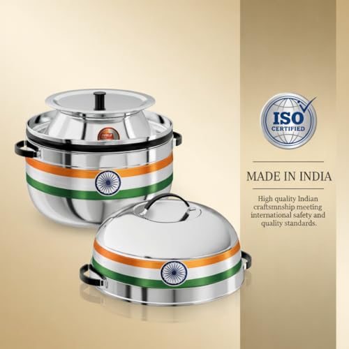 Image of Nolta Premium 1.5 KG Thermal Rice Cooker (Large Size) Induction Cookware, ISO Certified, 1yr Replace-Guarantee, Stainless Steel Steamer Choodarapetty + SS Inner Pot