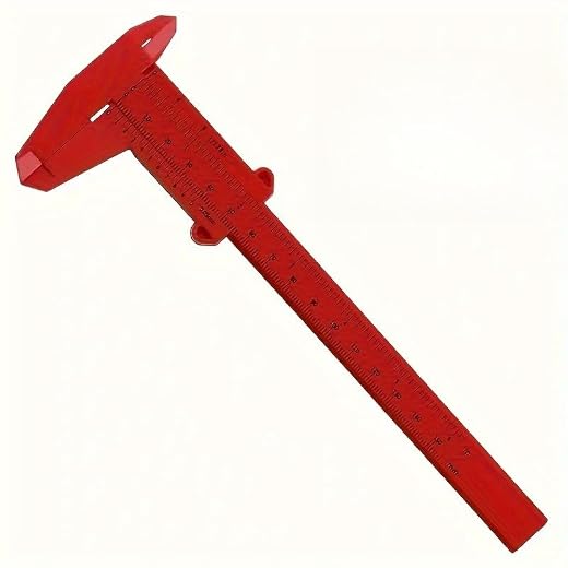 150mm Plastic Vernier Caliper - Dual Scale Metric/Inch Measuring Tool for DIY, Crafts & Jewelry Making, Multiple Colors Available (red)
