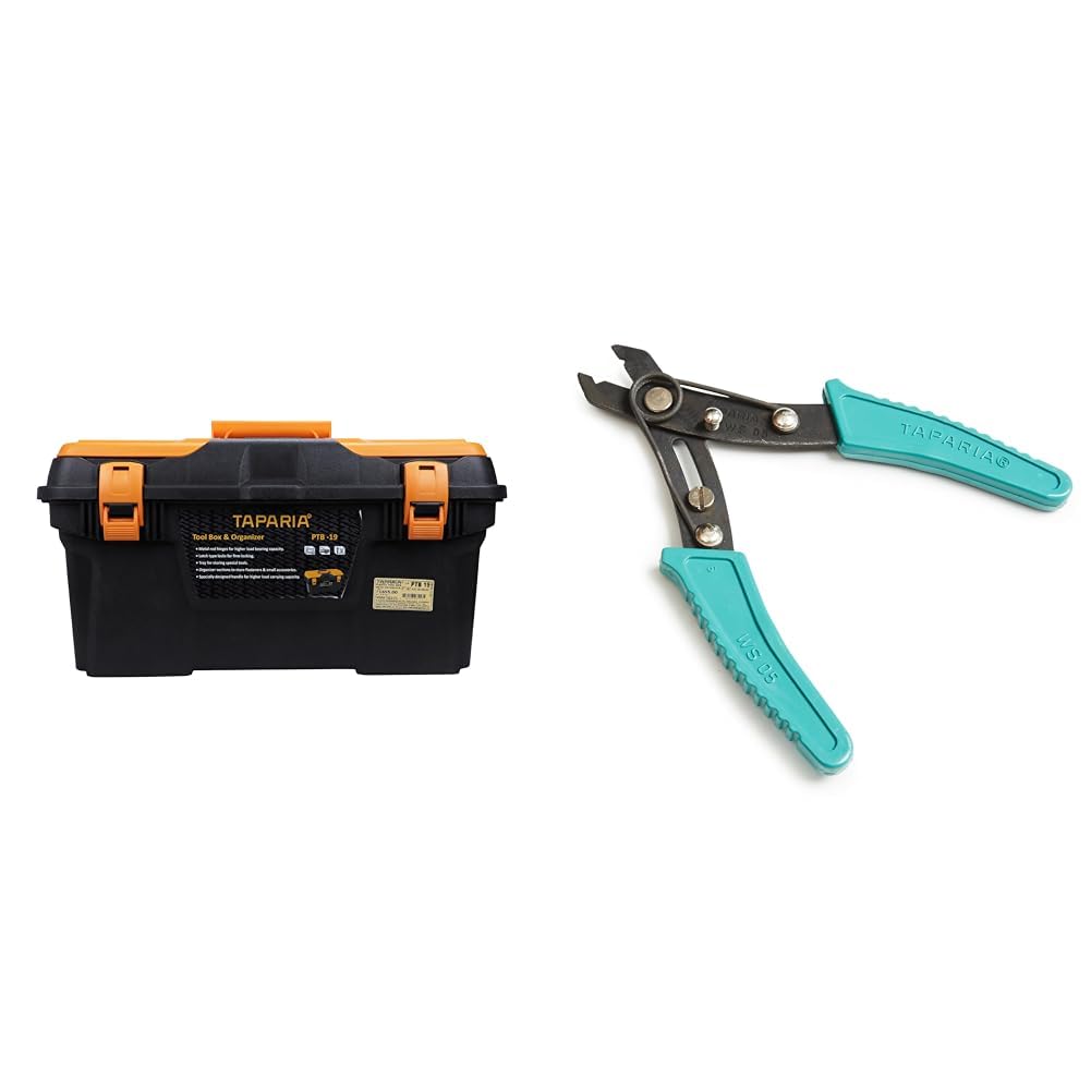Taparia PTB-19 Plastic Tool Box with Organizer (Multicolour)