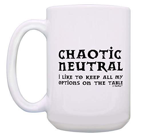 Gaming Gifts Chaotic Neutral I Like To Keep All My Options On The Table Rpg 15-Oz Mug Cup White #TOP1
