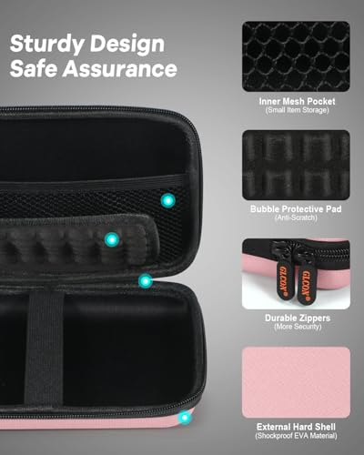 Gentle-Pink Hard Shell Carrying Case for External Hard Drive, Hard Disk, Power Bank, Charger, Cable, Tool, Electronic Accessories - Large Storage Pouch Portable Travel Bag Case for Women Girls Lady