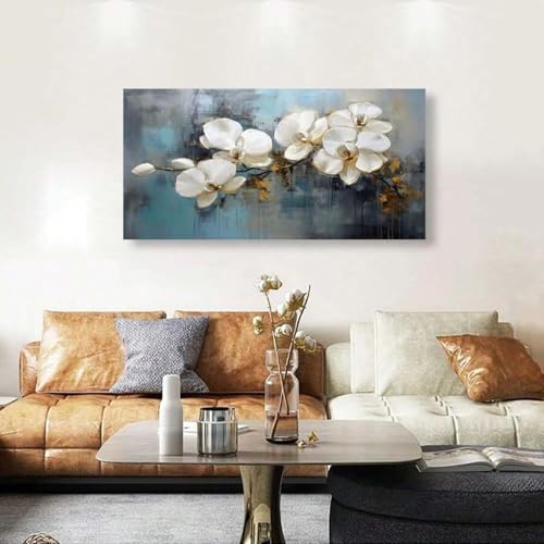 Peintures fleur d'orchidée grand format pour une déco de chambre zen - 4