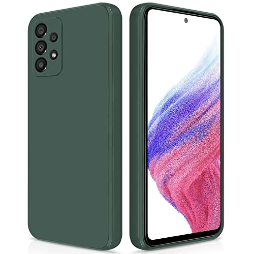 GiiYoon Case Compatible with Samsung Galaxy A53 5G, Silky-Soft Touch Full-Body Protective Phone Silicone Case, Shockproof Cover with Microfiber Lining, green