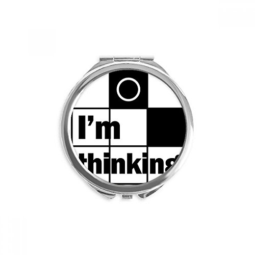 Miroir rond maquillage de poche pour retouches faciles avec citation DIYthinker
