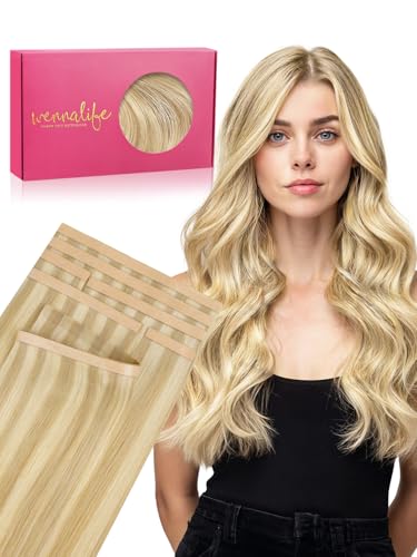 Image of WENNALIFE Multi-Piece Tape in Hair Extensions Human Hair, Tape in Weft