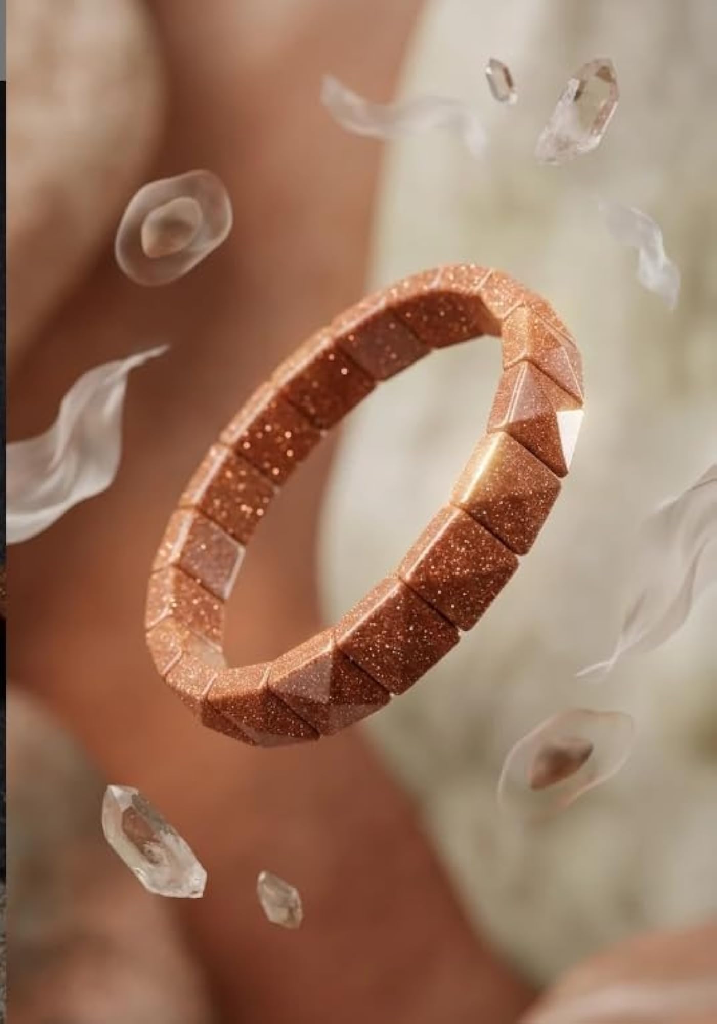 Sunstone Pyramid Bracelet, Unique Design