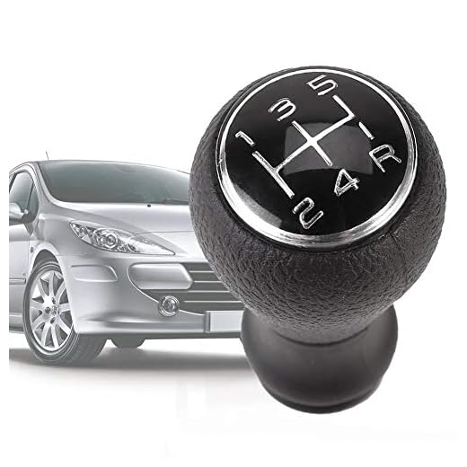 Perilla de la Palanca de Cambios del Cambio de Marchas del Coche de 5 velocidades Manual para Citroen C1 C3 C4 / Peugeot 106 107 205 206 207 306 307 308 309 405 406 407 508 605 607 806 807 Cromo