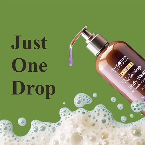 Image of Drontika Wild & Pure Body Wash For Women & Men, 500Ml Shower Gel Single Pump Bottle, 100% Natural Ylang Ylang Essential Oil & Lavender For A Soft And Smooth Skin, Ph Balanced Bodywash