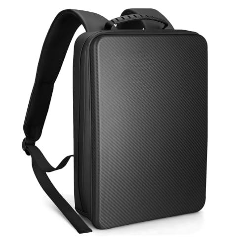 Mochila masculina rígida de fibra de carbono, Preto, Medium, Moda e luxo