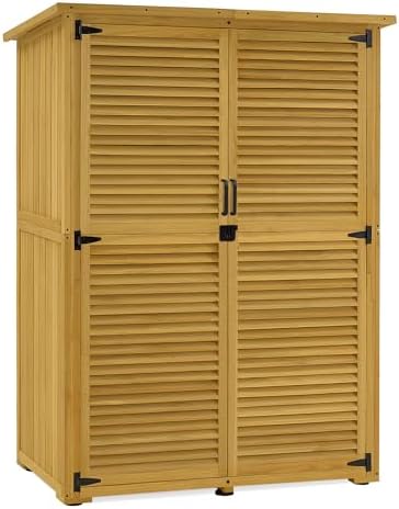 M MCombo Armoire de Jardin en Bois, Petite Maison de Jardin résistante aux intempéries, abri de...