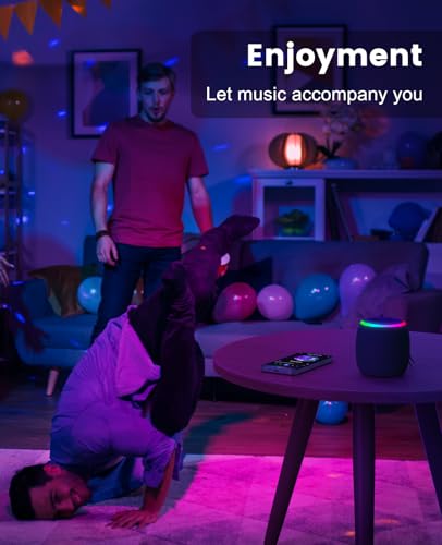 Image of LENRUE Bluetooth Speaker, Wireless Speaker with Dynamic Light Show, Crisp Sound, TWS, Portable Speaker for Phones, Tables, Indoor, Outdoor