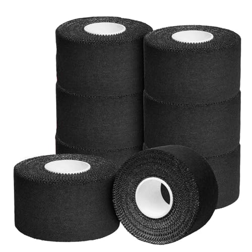 Sporttape Set di 8 rotoli di nastro adesivo bianco (3,8 cm x 10 m), autoadesivo, facile da strappare e impermeabile, nastro sportivo, ipoallergenico, per calcio, pallavolo, arrampicata, Bjj