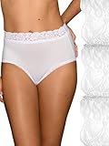 Vanity Fair Womens Flattering Lace Panties: Lightweight & Silky With Superior Stretch Underwear, 3 Pack - White, 9 US
