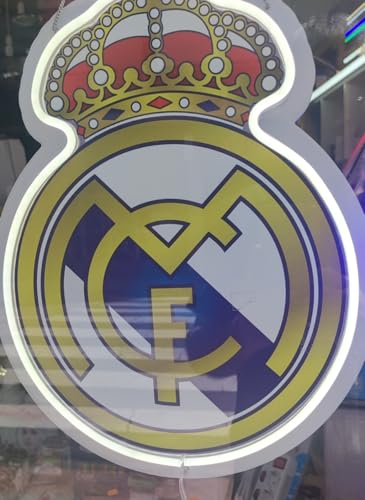 SOLOLED Real Madrid Emblema Oficial LED Iluminado, Escudo con Corona, Decoración Deportiva