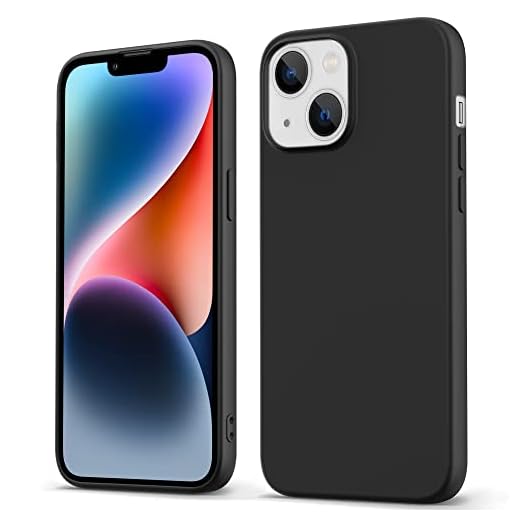 Compatible with iPhone 14 Plus Case,Shockproof Liquid Silicone Protective Phone Case with Soft Anti-Scratch Microfiber Lining Ultra Slim Drop Protection Phone Cover 6.7 inch,Black