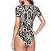 YANYU Classic Snake Skin Print Adult Romper Womens Short Sleeve Onesie Bodysuit Casual Comfort Fashion Outfit