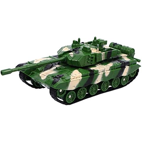 TOYANDONA Military Toy Vehicles Plastic Tank Toys Model Cars Playset Tank Vehicle for Boys Kids (Camouflage Green) Cover