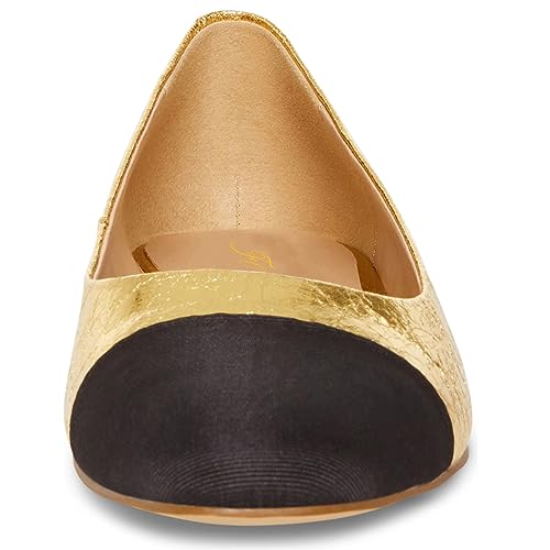 FOWT Women Closed Cap Toe Slip On Pump Fashion Low Heel Ballet Flats Casual Daily Office Dress Parties Shoes Size 4-16 US4
