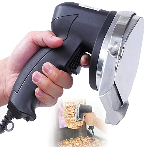YNITJH Kebab-Schneider,Dönerschneider Elektromesser,80W Elektrischer Döner Kebab Gewerbe Edelstahl Döner Gyros Hähnchen Kebab Elektro-Messerschneider Gyros Cutter,Corded Cover