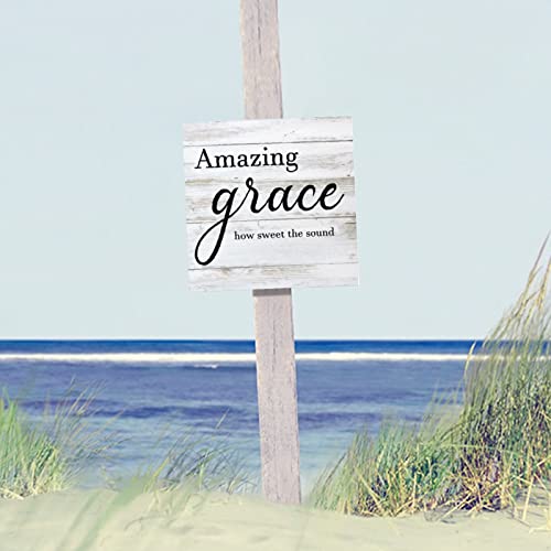 Plaque bois Amazing Grace décoration murale rétro de qualité - 5