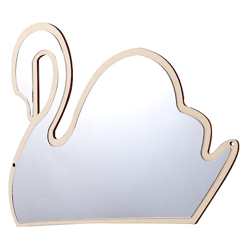 Unomor Realistic Swan Wooden Mirror Safe Boys and Girls Room Decor Easy to Install for Nursery