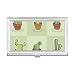 Succulents Cactus Potted Plant Illustration Pattern Business Card Holder Case Pocket Box Wallet