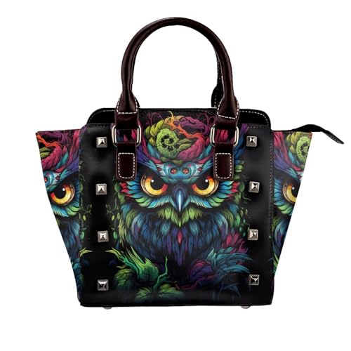 Sac à bandoulière chouette sur fond noir au design élégant