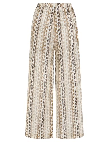 Image of ZAFUL Womens Beach Cover Up Pants Sexy Crochet Drawstring Elastic Boho Swimsuit Cover Up Long Pants Beach Wear