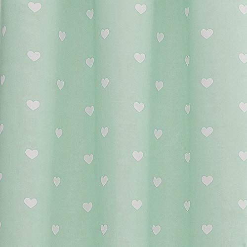 Lala + Bash - Kelly Printed Heart Pattern Blackout Room Darkening Pole Top Window Curtains Pair Panel Drapes For Bedroom, Living Room - Set Of 2 Panels - 37 X 84 Inch - Cotton Candy #TOP4
