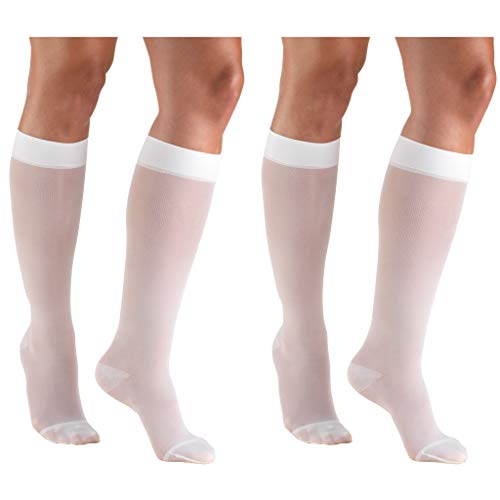 Image of Truform Compression 15-20 Mmhg Sheer Knee High Stocking, Small (Pack of 2), White