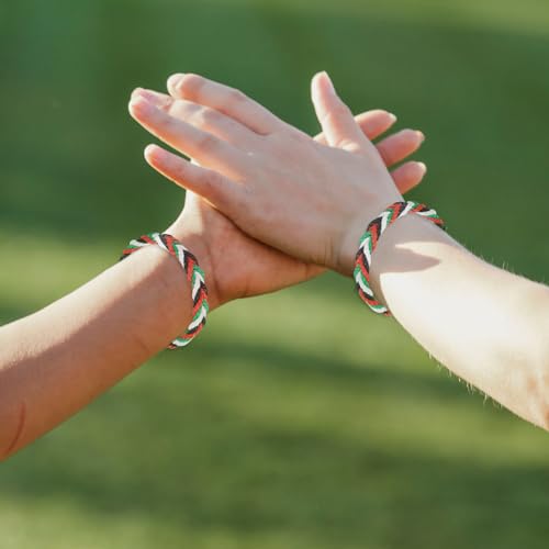 Palestine Handmade Bracelet Tibetan Adjustable Free Palestinian Flag String Thread Save Gaza Rope Wrap Bangles for Men Women 2 Pack2